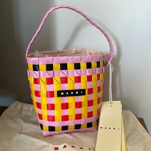 Marni Yellow & Brown Pod Bucket Tote